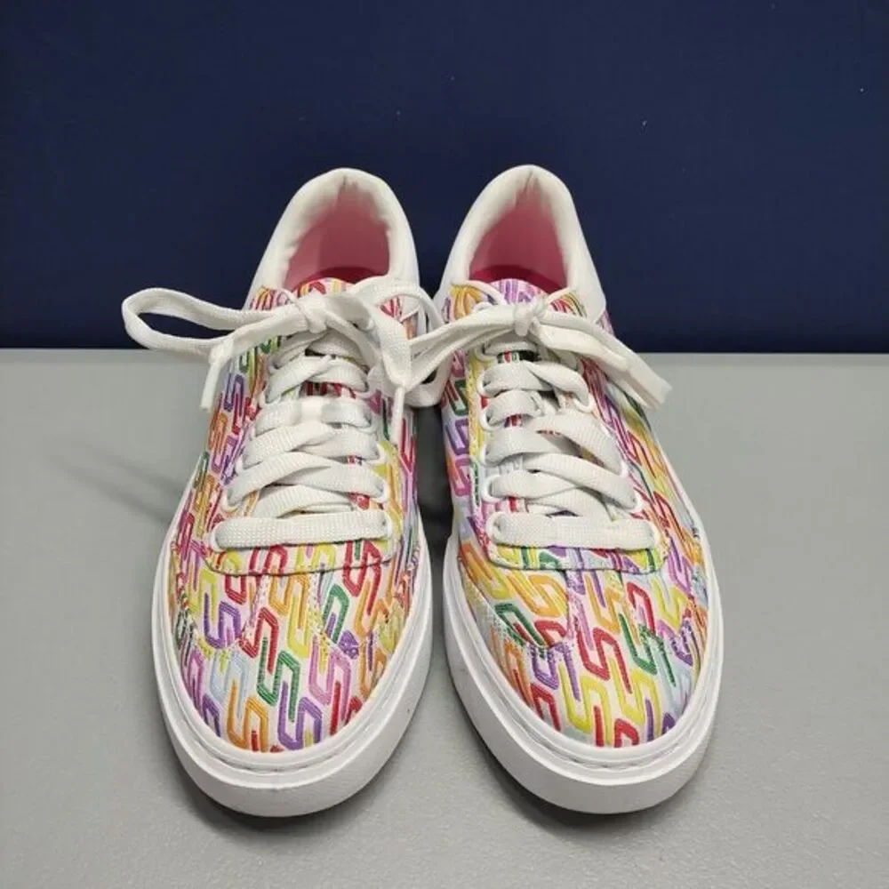 SKECHERS Cordova Classic Low Top Sneakers Womens‎ 8 White Multi Canvas Lace-Up